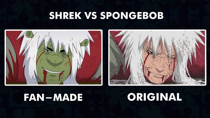 Shrek VS Bob Esponja (Jiraiya vs Pain) - COMPARAÇÃO LADO A LADO