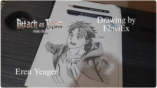 Speed drawing Eren Yeager dari anime Attack On Titan || by FloviEx