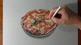 Draw a cheese pizza, and it can also be brushed