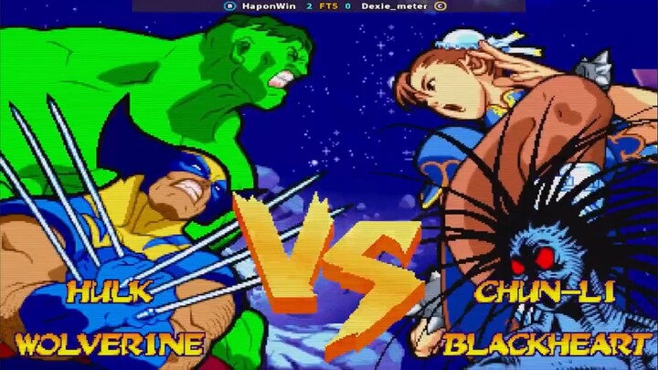 Marvel Super Heroes VS Street Fighter, Ranked Game. Haponwin VS Dexie_meter (me)