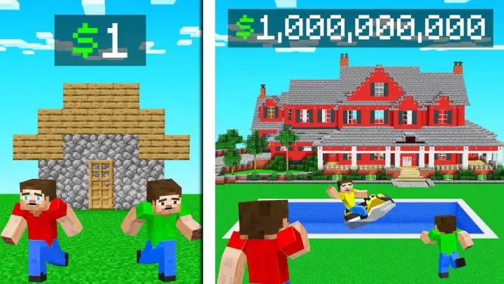 $1 BILLION DOLLAR MANSION vs NOOB HOUSE! (Minecraft)