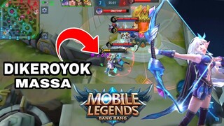 DIKEROYOK MASSA SAMA MUSUH!! TIGA VS SOLO MOBILE LEGENDS