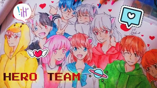 Vẽ Anime Hero Team ( Sammy,Simmy,Kairon,Mister Vịt , Siro , Phong Cận ...)