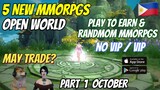 5 New Mmorpgs - May Pk! Play to Earn, Can Trade Open World Para sa Android No Vip/Vip Part 1 October