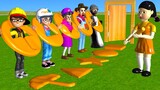 Scary Teacher 3D vs Squid Game Hard Hat Wooden Door 5 Times Challenge vs Honeycomb Candy Shapes