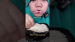 DYMA |ASMR RAW RICE EATING |Makan Beras | asmrrawriceeating| #asmrsounds  #asmr #shorts #mukbang