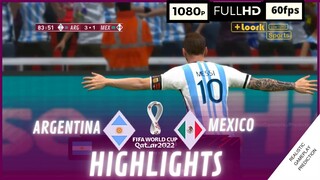 Resumen | ARGENTINA vs. MEXICO • Copa Mundial Qatar 2022 | Grupo C - Nov. 26 SimulaciónRealista