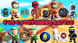 4 vs 4 YouTubers Battle with Punches | Very Funny😂 | Stumble Guys