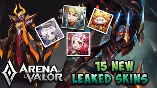 15 NEW LEAKED UPCOMING SKINS (NAKROTH, ARUM, MINA, OMEN, ELSU, BALDUM & MORE) | ARENA OF VALOR