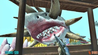 Mutant Megalodon Attack My Aquatic Fortress. Animal Revolt Battle Simulator