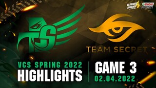 Highlights SKY vs TS [Ván 3][VCS Mùa Xuân 2022][02.04.2022]