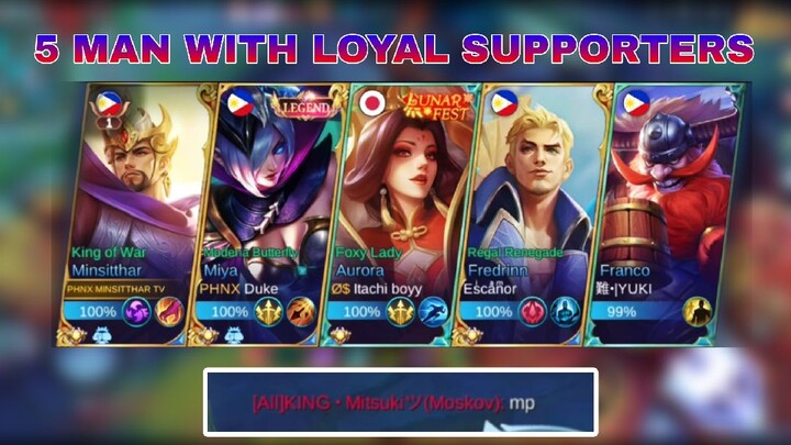 5 MAN ML PLAYERS (WITH LOYAL SUPPORTERS) INSANE CONNECTION....MLBB