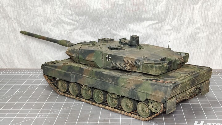 [การเปลี่ยนแปลงแบบคงที่] Tamiya Leopard 2A6 ป้อมปืน + เสถียรสองอันเสร็จสมบูรณ์