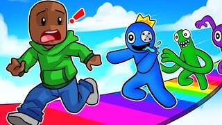 ¡ESCAPA DEL PARKOUR de RAINBOW FRIENDS en ROBLOX! 😂 Jugamos el PARKOUR de RAINBOW FRIENDS