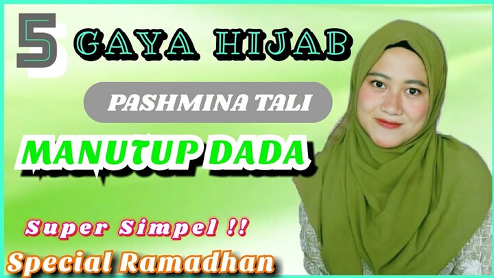 Gaya Hijab Pashmina Tali Simpel Menutup Dada Special Ramadhan #NMY GRIZELLA