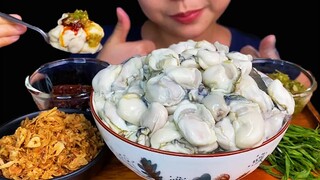 กินหอยนางรม||RAW OYSTER MUKBANG * FRESH SEAFOOD *