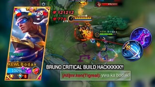 BRUNO CRITICAL BUILD HACKKKKK!! | BRUNO BEST BUILD AND EMBLEM MLBB