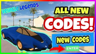 ALL *NEW* WORKING CODES in VEHICLE LEGENDS 2020 | August New Updates [ROBLOX]