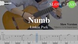 Numb - Linkin Park | Fingerstyle Guitar TAB (Slow & Easy) | Learn in 5 minutes
