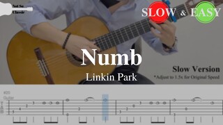 Numb - Linkin Park | Fingerstyle Guitar TAB (Slow & Easy) | Learn in 5 minutes