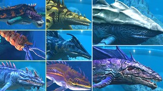 ALL HYBRID AQUATIC &  ALL VIP AQUATIC. All Evolutions, All Max Level 40 | Jurassic World The Game