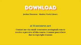 [GET] Jordan Thornton – Shadow Work Library