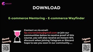 [COURSES2DAY.ORG] E-commerce Mentoring – E-commerce Wayfinder