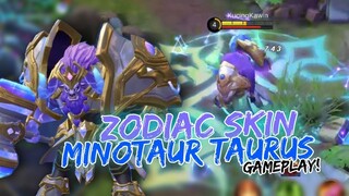 MINOTAUR ZODIAC SKIN TAURUS GAMEPLAY - Mobile Legends Indonesia