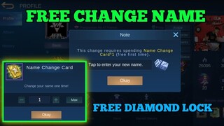 Change Name Card Buy 0 Diamonds! ✅ | Diamond Lock Mobile Legends