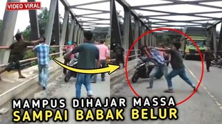 MAMPUS !! Pelaku Terjun Bebas Kekali Lantaran Sudah Babak Belur Dihantam Warga