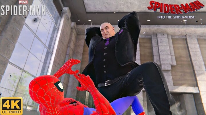 Spider-Man vs Kingpin with Into The Spider-Verse Suit - Marvel's Spider-Man PS5 (4K 60FPS)