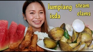 MUKBANG/LUMPIANG ISDA AT STEAM CLAMS Collab@Team Diego