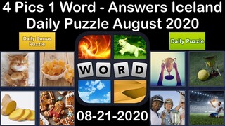 4 Pics 1 Word - Iceland - 21 August 2020 - Daily Puzzle + Daily Bonus Puzzle - Answer - Walkthrough