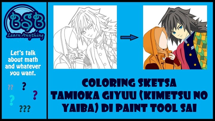 Coloring Sketsa TOMIOKA GIYUU Di Paint Tool SAI