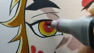 [Dilukis dengan tangan] Kimetsu no Yaiba "Purgatory Anjuro" Dia mempesona seperti matahari tetapi ja