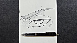 Easy anime eye drawing | how to draw Eren Yeager’s eye step-by-step