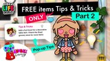PART 2 - FREE items Only - Pop-Up Tips & Tricks | Toca Life World