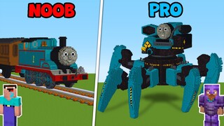 Minecraft THOMAS THE TRAIN HOUSE BUILD CHALLENGE : NOOB vs PRO / Animation