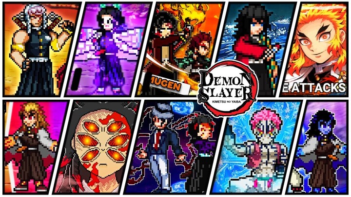 All Ultimate Attacks: from Demon Slayer V4 JUS Edition - MUGEN