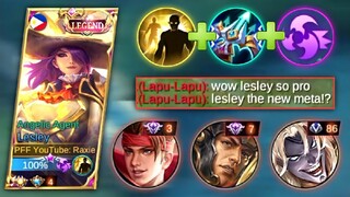 LESLEY (THE NEW META) VS TOP GLOBAL HIGH TIER HEROES | LESLEY BEST BUILD & EMBLEMS - MLBB