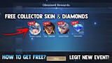 FREE COLLECTOR SKIN AND DIAMONDS! HOW TO GET FREE? (CLAIM FREE!) NEW EVENT 2022 | MOBILE LEGENDS