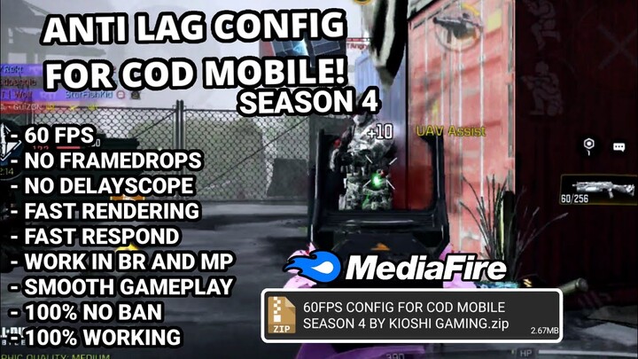 ANTI LAG CONFIG IN CALL OF DUTY MOBILE SEASON 4 | NO FRAMEDROP | FIX LAG COD MOBILE | KIOSHI