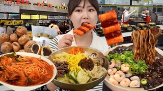 천안 휴게소에서 맛있다는건 다 먹어보기🍜공화춘 짜장면, 짬뽕, 해주비빔밥, 소떡소떡, 호두과자, 청포도 에이드 먹방 Korean Snack Mukbang