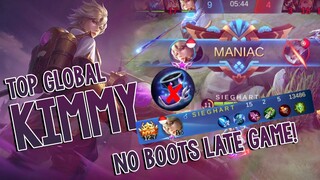 Kimmy Perfect Maniac! No boots Late Game! Top Global Kimmy - Mobile Legends