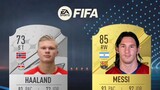 Haaland vs Messi Fifa Card Evolution Same Age