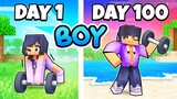 100 DAYS as a SECRET BOY in Minecraft!