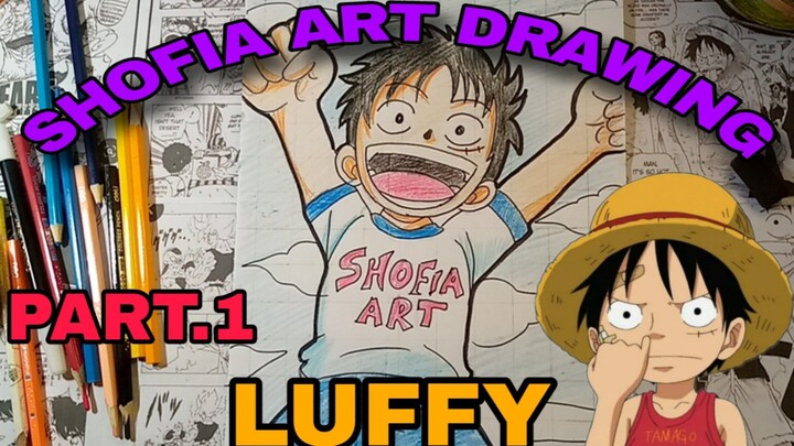 drawing karakter anime one piece luffy kecil part.2