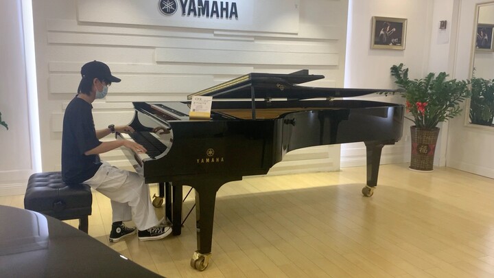Playing InuYasha's "Missing Through Time" on a 1.6 million Yamaha, the piano sound quality made the 