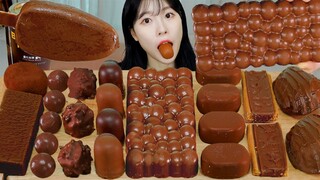 ASMR MUKBANG| 초콜릿 디저트 초코 아이스크림 마카롱 먹방 & 레시피 CHOCOLATE DESSERT ICE CREAM EATING