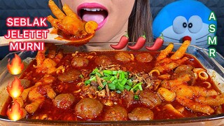 MAKAN SEBLAK JELETET MURNI (SPICY NOODLES, MACARONI, CHICKEN FEET, MEATBALL) ASMR EATING